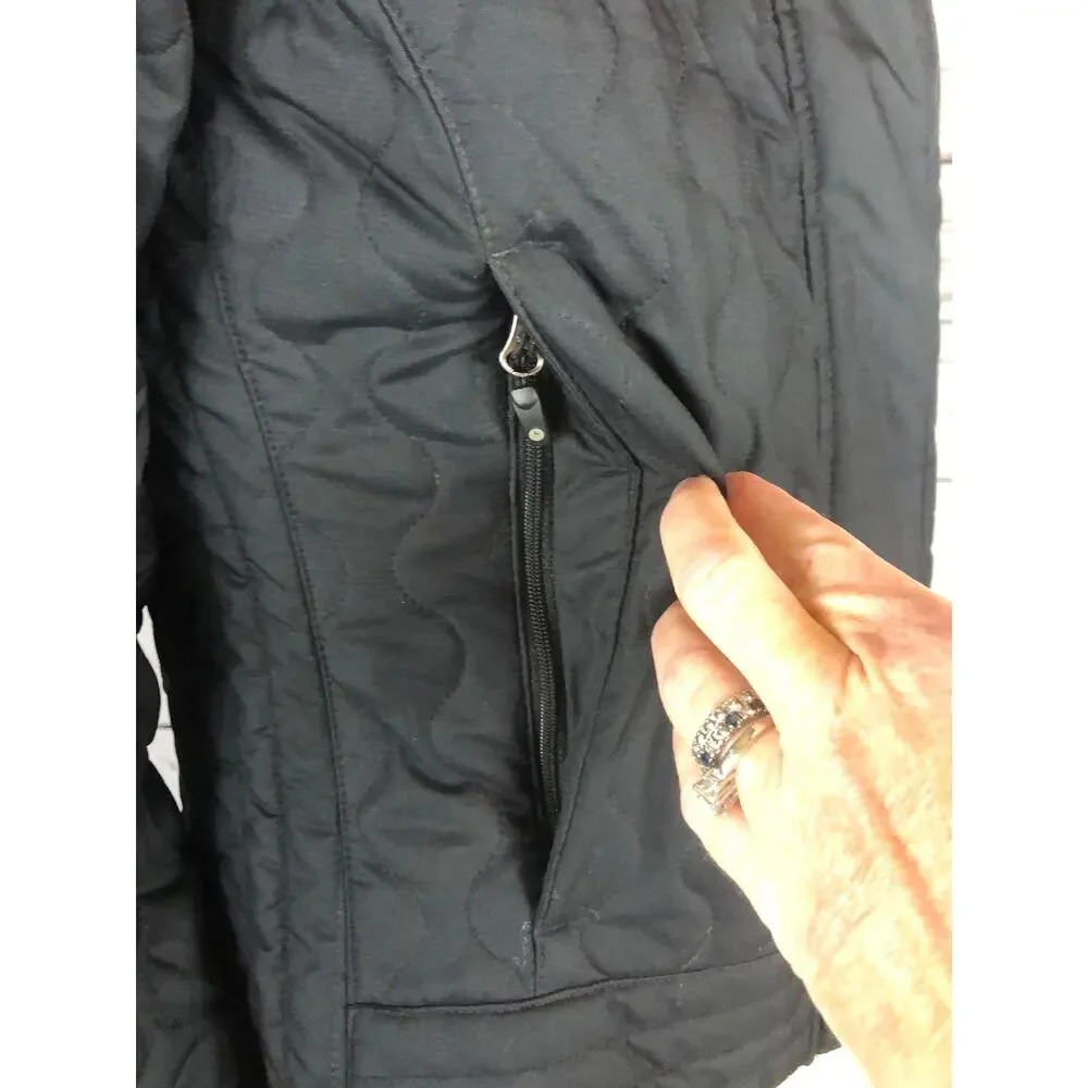 Marmot “St Moritz” Black Quilted Puffer Coat with faux Fur Collar size small